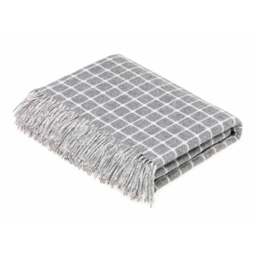 Bronte By Moon Merino Lambswool Throw - Athens Check - Grey
