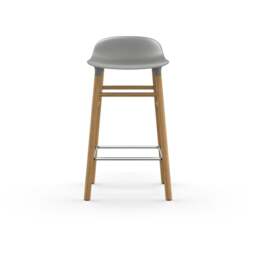Normann Copenhagen Form Barstool - Wood - 65cm - Grey - Oak Legs Shell Colour: Grey, Leg Colour: Oak - thumbnail 2