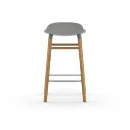 Normann Copenhagen Form Barstool - Wood - 65cm - Grey - Oak Legs Shell Colour: Grey, Leg Colour: Oak - thumbnail 4