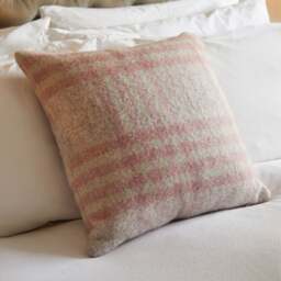 Tweedmill Textiles Pure New Wool Cushion - Hex Check - Dusky Pink - 50cm x 50cm - thumbnail 4