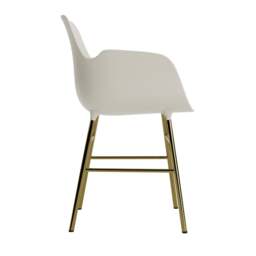 Normann Copenhagen Form Armchair - Light Grey - Brass Legs Shell Colour: Light Grey, Leg Colour: Brass - thumbnail 3