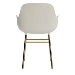 Normann Copenhagen Form Armchair - Light Grey - Brass Legs Shell Colour: Light Grey, Leg Colour: Brass - thumbnail 4