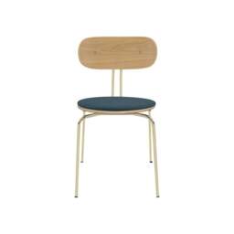 Umage Curious Dining Chair - Oak - Brass Legs - Jet Air Blue Cushion Leg Colour: Brass Legs, Colour: Jet Air Blue - thumbnail 2