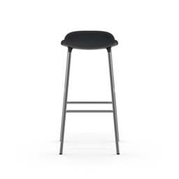Normann Copenhagen Form Barstool - 75cm - 65cm Black - Chrome Legs Shell Colour: Black, Leg Colour: Chrome - thumbnail 4
