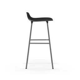 Normann Copenhagen Form Barstool - 75cm - 65cm Black - Chrome Legs Shell Colour: Black, Leg Colour: Chrome - thumbnail 3