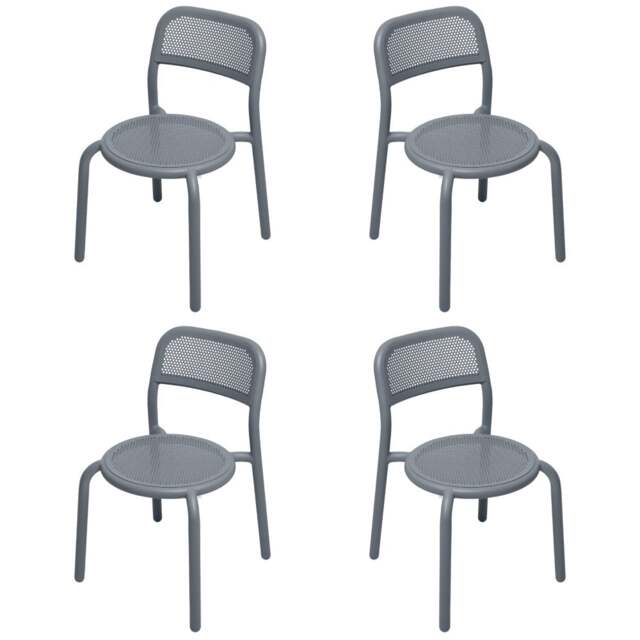 Fatboy Set of 4 Toni Stackable Garden Armchairs - Elephant Grey Colour: Elephant Grey - image 1