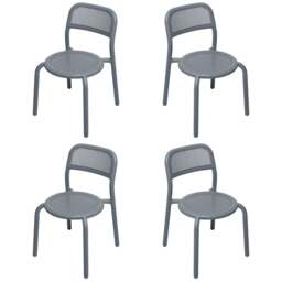 Fatboy Set of 4 Toni Stackable Garden Armchairs - Elephant Grey Colour: Elephant Grey - thumbnail 1