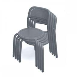 Fatboy Set of 4 Toni Stackable Garden Armchairs - Elephant Grey Colour: Elephant Grey - thumbnail 2