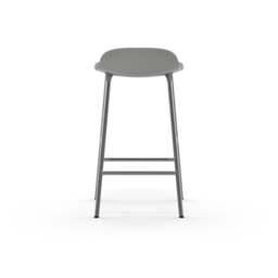 Normann Copenhagen Form Barstool - 65cm - Grey - Chrome Legs Shell Colour: Grey, Leg Colour: Chrome - thumbnail 4