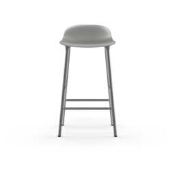 Normann Copenhagen Form Barstool - 65cm - Grey - Chrome Legs Shell Colour: Grey, Leg Colour: Chrome - thumbnail 2