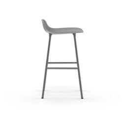 Normann Copenhagen Form Barstool - 65cm - Grey - Chrome Legs Shell Colour: Grey, Leg Colour: Chrome - thumbnail 3