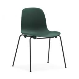 Normann Copenhagen Form Chair - Stacking - Green - Black Steel Legs Shell Colour: Green