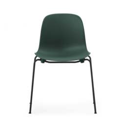 Normann Copenhagen Form Chair - Stacking - Green - Black Steel Legs Shell Colour: Green - thumbnail 4