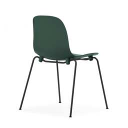 Normann Copenhagen Form Chair - Stacking - Green - Black Steel Legs Shell Colour: Green - thumbnail 2