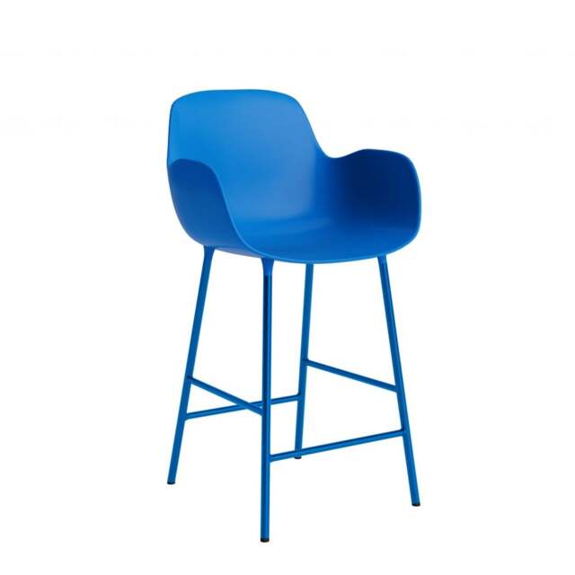 Normann Copenhagen Form Bar Armchair - 65cm - Bright Blue Shell Colour: Bright Blue - image 1