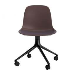 Normann Copenhagen Form Chair Swivel - 4 Wheel - Brown - Black Legs Shell Colour: Brown, Leg Colour: Black - thumbnail 2