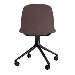 Normann Copenhagen Form Chair Swivel - 4 Wheel - Brown - Black Legs Shell Colour: Brown, Leg Colour: Black - thumbnail 4