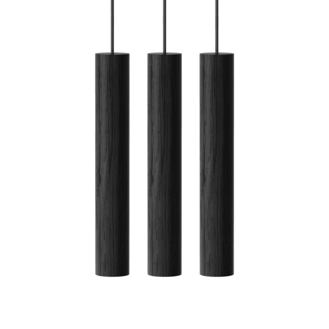 Umage Chimes Cluster 3 Wooden Pendant Lamp - Black Oak Colour: Black Oak - image 1
