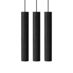 Umage Chimes Cluster 3 Wooden Pendant Lamp - Black Oak Colour: Black Oak