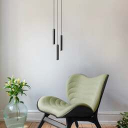Umage Chimes Cluster 3 Wooden Pendant Lamp - Black Oak Colour: Black Oak - thumbnail 2