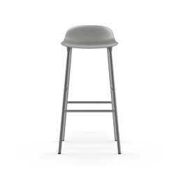 Normann Copenhagen Form Barstool - 75cm - Grey - Chrome Legs Shell Colour: Grey, Leg Colour: Chrome - thumbnail 2