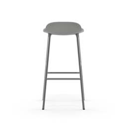 Normann Copenhagen Form Barstool - 75cm - Grey - Chrome Legs Shell Colour: Grey, Leg Colour: Chrome - thumbnail 4