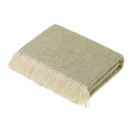 Bronte By Moon Shetland Herringbone Throw - Light Sage