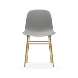Normann Copenhagen Form Chair - Grey - Brass Legs Shell Colour: Grey, Leg Colour: Brass - thumbnail 2