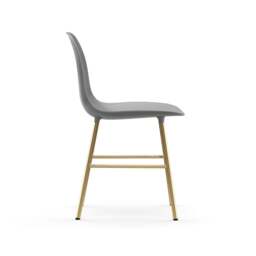 Normann Copenhagen Form Chair - Grey - Brass Legs Shell Colour: Grey, Leg Colour: Brass - thumbnail 3