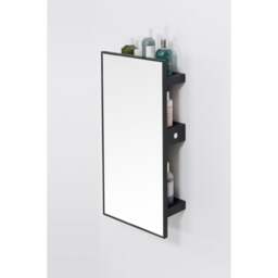 Wireworks Slimline 3 Tray Wall Mirror/Shelving Unit - Dark Oak - thumbnail 4