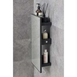 Wireworks Slimline 3 Tray Wall Mirror/Shelving Unit - Dark Oak - thumbnail 6