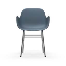 Normann Copenhagen Form Armchair - Blue - Chrome Legs Shell Colour: Blue, Leg Colour: Chrome - thumbnail 2