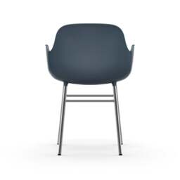 Normann Copenhagen Form Armchair - Blue - Chrome Legs Shell Colour: Blue, Leg Colour: Chrome - thumbnail 4