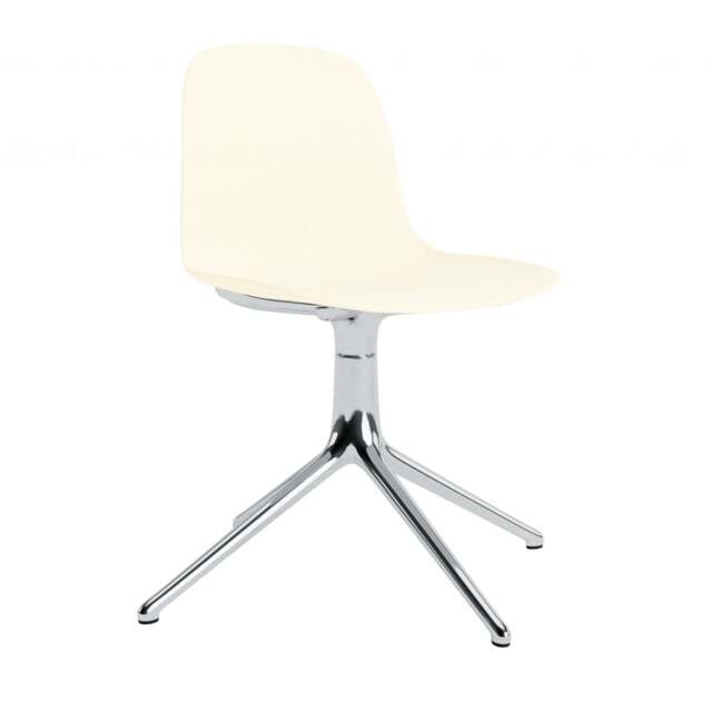 Normann Copenhagen Form Chair Swivel - 4 Leg - Cream - Aluminium Legs Shell Colour: Cream, Leg Colour: Aluminium - image 1