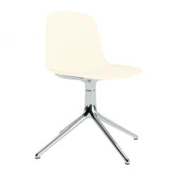Normann Copenhagen Form Chair Swivel - 4 Leg - Cream - Aluminium Legs Shell Colour: Cream, Leg Colour: Aluminium