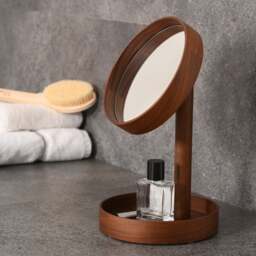 Wireworks Boutique Look Magnify Mirror - Walnut Colour: Walnut - thumbnail 7