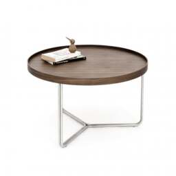 Wireworks DT66 Round Coffee Side Table - Walnut - thumbnail 2