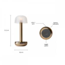 Humble Two Table Light - Black - Frosted Shade - thumbnail 3