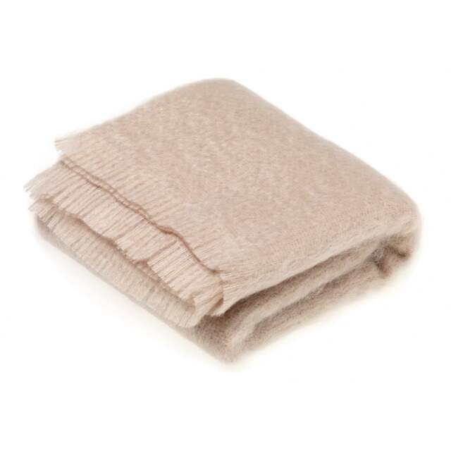 Bronte By Moon Luxury Mohair Throw - Vanilla Colour: Vanilla