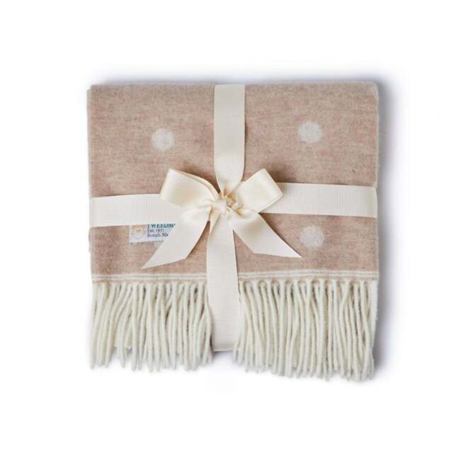 Tweedmill Textiles Merino Lambswool Baby Blanket - Spot - image 1