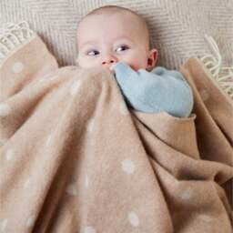 Tweedmill Textiles Merino Lambswool Baby Blanket - Spot - thumbnail 3
