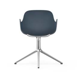 Normann Copenhagen Form Armchair Swivel - 4 Leg - Blue - Aluminium Legs Shell Colour: Blue, Leg Colour: Aluminium - thumbnail 4