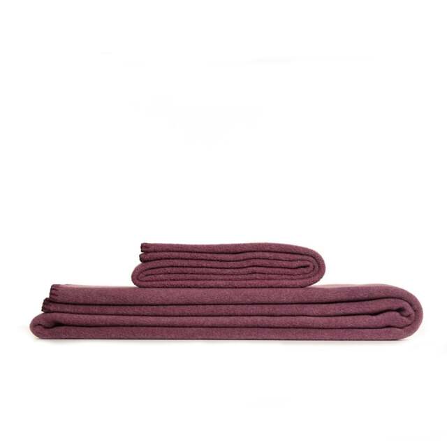 Tweedmill Textiles Plain Fleece Throw with Blanket Stitch - Plum - Large Colour: Plum, Size: Large 145x200cm