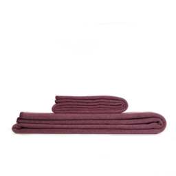 Tweedmill Textiles Plain Fleece Throw with Blanket Stitch - Plum - Large Colour: Plum, Size: Large 145x200cm