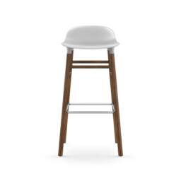 Normann Copenhagen Form Barstool - Wood - 75cm - White - Walnut Legs Shell Colour: White, Leg Colour: Walnut - thumbnail 2