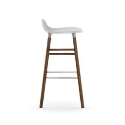 Normann Copenhagen Form Barstool - Wood - 75cm - White - Walnut Legs Shell Colour: White, Leg Colour: Walnut - thumbnail 3