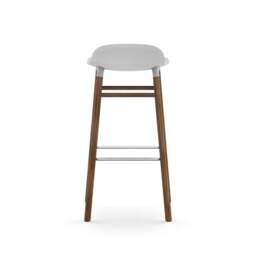 Normann Copenhagen Form Barstool - Wood - 75cm - White - Walnut Legs Shell Colour: White, Leg Colour: Walnut - thumbnail 4