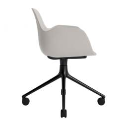 Normann Copenhagen Form Armchair Swivel - 4 Wheel - Warm Grey - Black Legs Shell Colour: Warm Grey, Leg Colour: Black - thumbnail 3