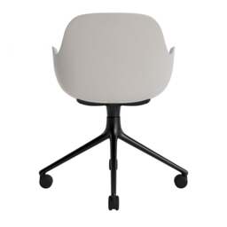 Normann Copenhagen Form Armchair Swivel - 4 Wheel - Warm Grey - Black Legs Shell Colour: Warm Grey, Leg Colour: Black - thumbnail 4