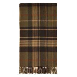 Bronte By Moon Merino Lambswool Throw - Estate Plaid - Olive